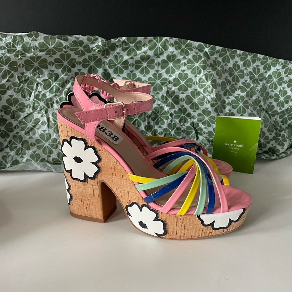 ❤️ AUTHENTIC Kate Spade Pink and Multicolor Floral Platform Heels ❤️